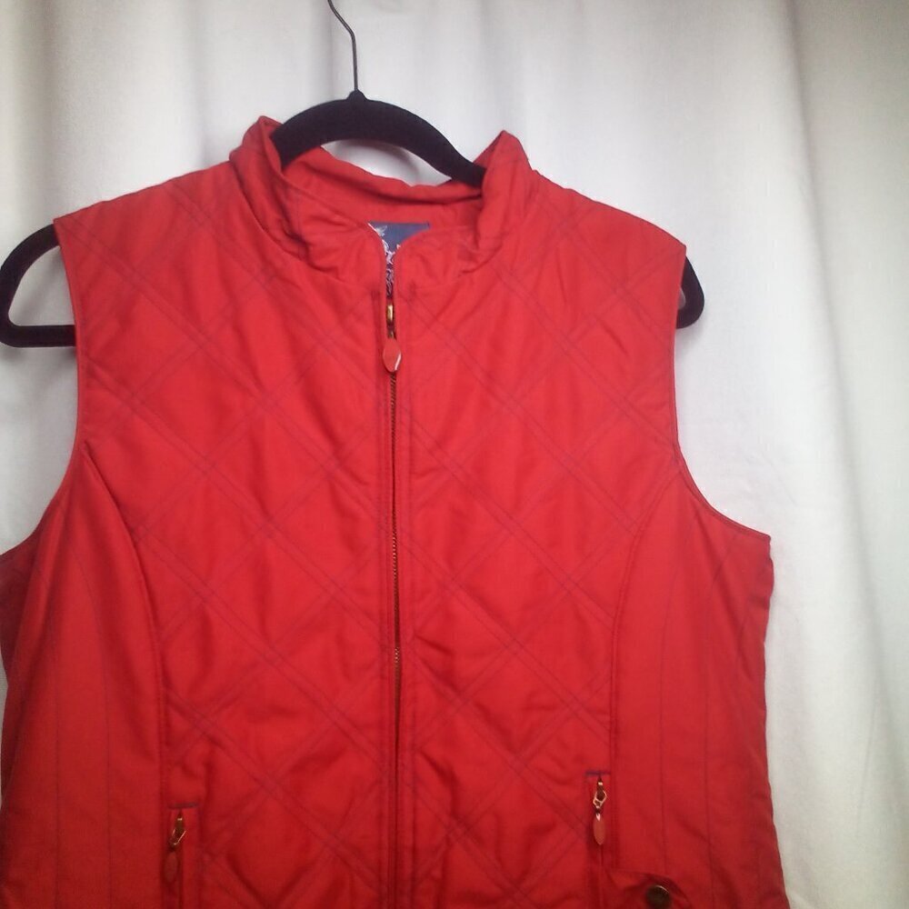 Paco Spirit Quilted Vest M Full Zip Pockets Red - Picture 10 of 15